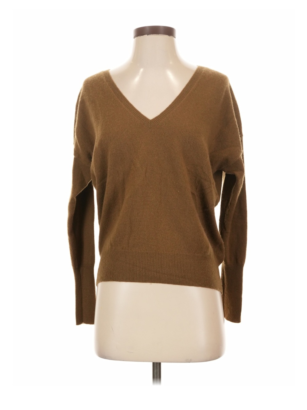 Nili Lotan Cashmere V-Neck Lightweight Women's Sweater - Brown